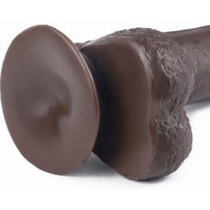 Dildo Sliding Skin Dual Layer cu Testicule și Ventuză