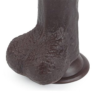 Dildo Sliding Skin Dual Layer cu Testicule și Ventuză