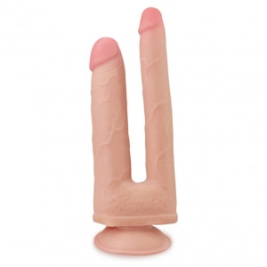 Dildo Dublu Cu Ventuză Skinlike Soft pe Vibreaza.ro