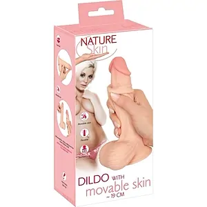Dildo Nature Skin 18.7 cm cu Piele Mobilă și Ventuză pe Vibreaza.ro
