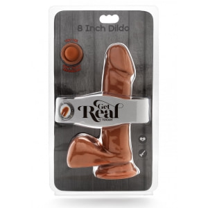 Dildo Realist cu Testicule Dual Density cu Bază Ventuză