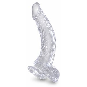 Dildo Realistic King 19cm Transparent pe Vibreaza.ro