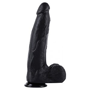 Dong XXL 32 cm Negru – Dildo Realist PVC cu Bază Largă pe Vibreaza.ro