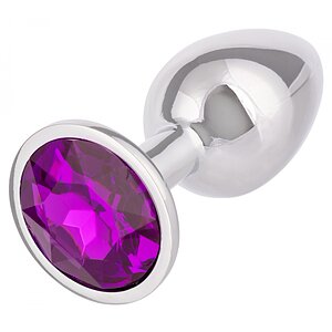Dop Anal Jewel Mic cu Cristal Ametist, Elegant Argintiu pe Vibreaza.ro