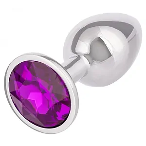 Dop Anal Jewel Mic cu Cristal Ametist, Elegant Argintiu Dop Anal Jewel Mic cu Cristal Ametist, Elegant Argintiu pe Vibreaza.ro