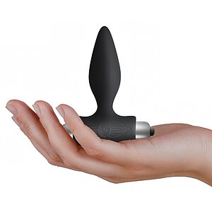 Dop Anal Vibrator Rocks-Off Petite – 7 Funcții, Discret Negru