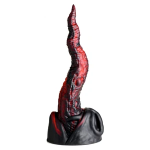 Dragon Tongue — Dildo silicon 24,4 cm, Ventuză Puternică Roșu pe Vibreaza.ro