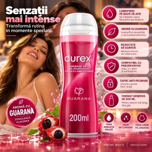 Durex Gel Masaj Stimulant 2 în 1 Guarana 200ml