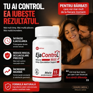 Capsule EjaControl Max pentru Întârzierea Ejaculării 15 buc