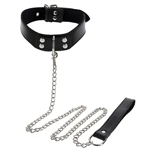 Elegant Collar and Chain Leash Negru pe Vibreaza.ro