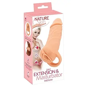 Extensie 2în1 Nature Skin MEDIUM +3 cm, TPE pe Vibreaza.ro