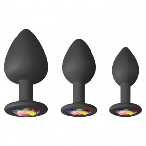 Glams Spades Trainer — Set 3 Dopuri Anale Din silicon Negru pe Vibreaza.ro