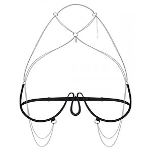 Harness Bra Obsessive Lustique Negru pe Vibreaza.ro