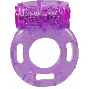 Inel de Iubire Vibrant cu Stimulator pentru Clitoris Mov