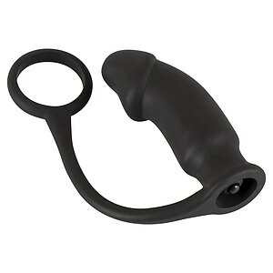 Inel Penis cu Stimulator Prostata Velvets Negru pe Vibreaza.ro