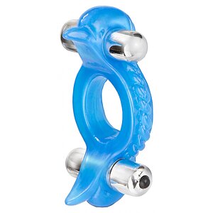 Inel Penis Double Dolphin Albastru pe Vibreaza.ro