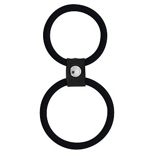 Inel Penis Dual Rings Negru pe Vibreaza.ro