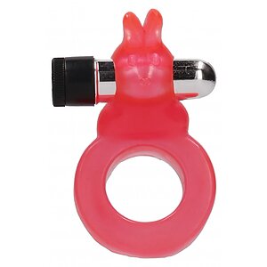 Inel Penis Jelly Rabbit Rosu pe Vibreaza.ro