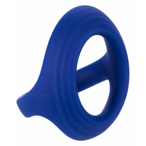Inel Penis Dual Ring cu Suport pentru Testicule Albastru