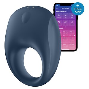Inel Penis Satisfyer Strong One Albastru pe Vibreaza.ro