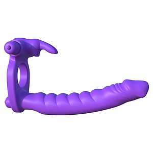 Inel Penis Silicone Double Pene Rabbit Mov pe Vibreaza.ro