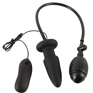 Inflatable Vibrating Anal Plug Negru pe Vibreaza.ro