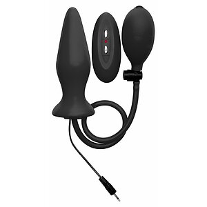 Inflatable Vibrating Silicone Plug Negru pe Vibreaza.ro