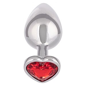 Jewel Large Ruby Heart Plug Roșu