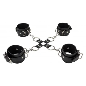Leather Hand And Legcuffs Negru Leather Hand And Legcuffs Negru pe Vibreaza.ro