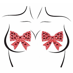 Leg Avenue Rhinestone Bow Nipple Jewels Roșu pe Vibreaza.ro