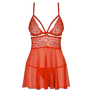 Lenjerie Babydoll Obsessive 838-BAB Rosu pe Vibreaza.ro