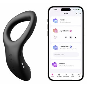 Lovense Diamo Vibrating Ring Negru pe Vibreaza.ro