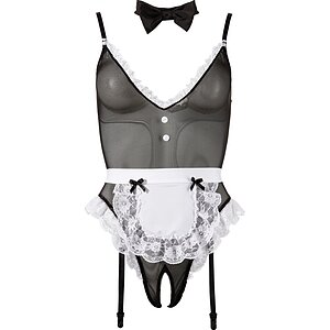 Maid Costume Cottelli Collection Negru pe Vibreaza.ro