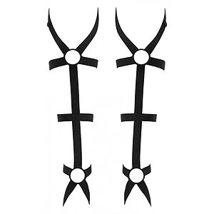 Manșete Leg Harness Obsessive Negru pe Vibreaza.ro