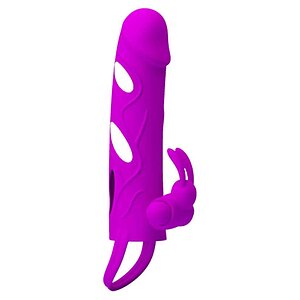 Manșon Cu Vibrator Iepuraș Și Inel Mov pe Vibreaza.ro
