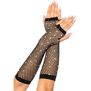 Manusi Leg Avenue Rhinestone Net Arm Warmers Negru pe Vibreaza.ro