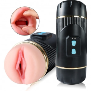 Mistress Kay – Masturbator Dublu, 2 Motoare, 10 Trepte Negru pe Vibreaza.ro