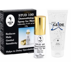 Pachet Spray Stud 100 Original + Lubrifiant Just Glide Anal 200ml pe Vibreaza.ro