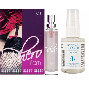 Pachet Parfum Feromoni PheroFem 15ml + Special Cleaner Love Toys 50ml pe Vibreaza.ro