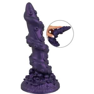 Octopus Prime — Dildo Din silicon Lichid, Ventuză 20.2 cm Mov pe Vibreaza.ro