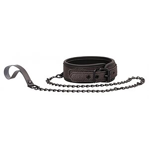 Ouch Elegant Collar With Leash Gri pe Vibreaza.ro