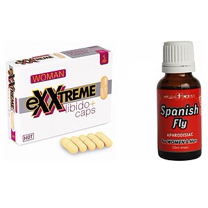 Pachet Capsule Femei eXXtreme Libido Afrodisiac + Picaturi Afrodisiace Spanish Fly 20ml pe Vibreaza.ro