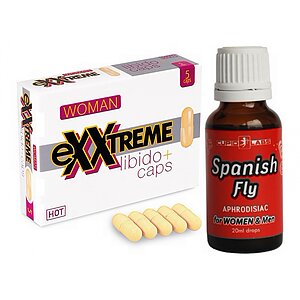 Pachet Capsule Femei eXXtreme Libido Afrodisiac 5buc + Picături Afrodisiace Spanish Fly 20ml pe Vibreaza.ro