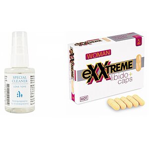 Pachet Capsule Femei eXXtreme Libido Afrodisiac + Special Cleaner Love Toys 50ml pe Vibreaza.ro