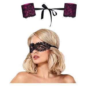 Pachet Cătușe Obsessive Roseberry Mov + Mască Obsessive A710 Negru pe Vibreaza.ro