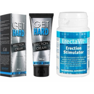 Pachet Cremă Erecție Get Hard + Pastile Erecție ErectaVit 15 capsule pe Vibreaza.ro