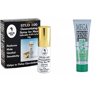 Pachet Crema Marire Mega Penis + Spray Stud 100 Original pe Vibreaza.ro