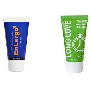 Pachet Cremă Mărirea Penisului Enlargo 100ml + Gel Ejaculare Precoce Long Love 50ml pe Vibreaza.ro