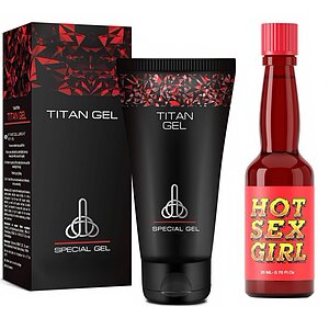 Pachet Cremă Mărirea Penisului Titan Gel Original 50ml + Afrodisiac Hot Sex Girl 20ml pe Vibreaza.ro