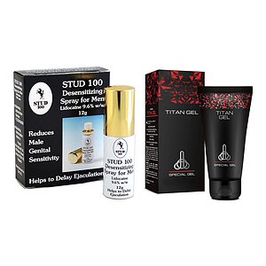 Pachet Cremă Mărirea Penisului Titan Gel Original + Spray Stud 100 Original pe Vibreaza.ro